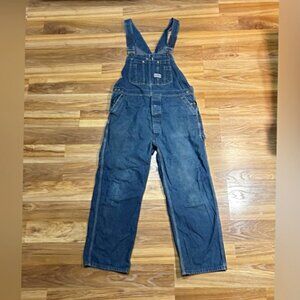 Vintage Big Smith Blue Denim Carpenter Bib Overalls~38~USA